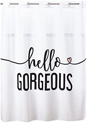 Hookless Hello Georgous Shower Curtain with Peva Liner